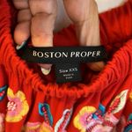 Boston Proper Red Embroidered Off Shoulder Wide Leg Jumpsuit Photo 4