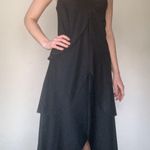 Vintage | 1970’s Leslie J Tulip Drape Disco Dress Black Size Medium Photo 7