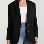 Everlane The 80’s Black Blazer Tencel Lyocell Cotton Blend Size 12 Photo 3