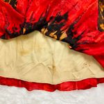 Jones New York Vintage Y2K Red & Brown Dip Dye Silk Linen Midi Skirt Photo 7