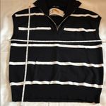 Pretty Garden Black and White Striped Zip-Up Vest Women Size Medium Photo 4