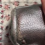 Coach Double Pocket Turn Lock Metallic Silver Wristlet Clutch Photo 3