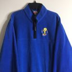 Looney tunes dark blue tweety bird fleece pullover quarter zip jacket Large Photo 1