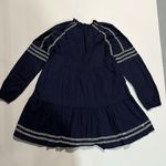 BB Dakota | NEW Fun with Tiers Navy Bohemian Shirt Dress Size S Blue Photo 2