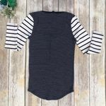 J.Crew Striped Thermal Henley scoop neck 3/4 Sleeve Tee Shirt Photo 2