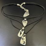 Brighton Retired Brazilian Multi Cord Triple Heart Pendant Necklace Photo 8