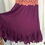 Free People  Adella Slip Dress Copper Combo Medium Pink Purple Lace Crochet Photo 4