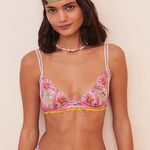 For Love & Lemons  Plumeria Bouquet Bra Pink Multi-Color XSmall NEW WITH TAGS Photo 0