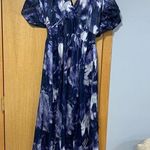 Socialite  Metallic Dolman Sleeve Maxi Dress in Navy/Ivory - Size Small Photo 0