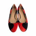 Charlotte Olympia  Rare Suede Black Red Ace of Hearts Designer Flats Sz 39.5 Photo 1