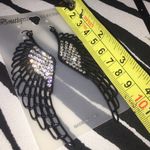 Jeweled Wing Statement Earrings Black Photo 4