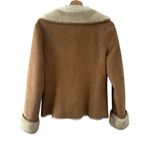 Loft Vintage Tan Shearling-Style Jacket Small Faux Suede Fur 90s Y2K Cozy Brown Photo 1