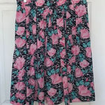 LuLaRoe  Floral Print Flare Skirt Pink Green Size M Photo 0