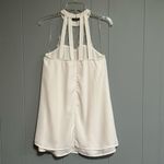 Impressions  White Layered Mini Dress with Lace and Straps Halter Neckline Size M Photo 2