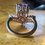 Natural Rose de France Amethyst Sterling Silver Chevron Heart Ring Size 6 Pink Photo 4