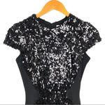 Dress the Population  Sabrina Fringe Petal Mini Black Sequin Cocktail Dress XS Photo 7