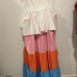 Color block dress with ruffles and pockets! Size L Photo 2