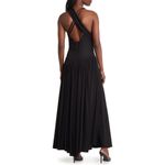Harbison Moonbeam Cutout‎ Jersey Maxi Dress Women's Medium Black Sleeveless NWOT Photo 1