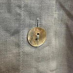 Coldwater Creek  | Light Sky Blue Linen Button Down Floral Embroidered Blouse M Photo 6