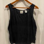 Vintage 90’s black silk sleeveless Bentley blouse cami tank whimsigoth luxury Size L Photo 0