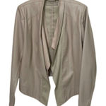 BLANK NYC  Beige Faux Leather Open Draped Front Jacket Womens Size Medium Photo 0