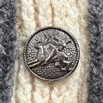 Nordic Grey Snowflake Cream Wool Cardigan Sweater Size Small Gray Photo 5