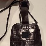 Brighton VTG Black & Brown Leather Mini Crossbody Pouch Sunglasses/Glasses Case Photo 3