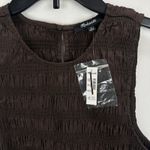 Madewell  The Melody Smocked Mini Dress Cotton Roasted Chicory Brown Medium NWT Photo 8