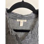 Eileen Fisher  Sleeveless Gingham Organic Linen Shirt Womens XL Black White Photo 2