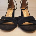Sam Edelman {11}  Yancy Block Heel Ankle Strap Sandals in Black Suede Photo 3