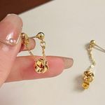 Elegant Simple Dangle Drop Earrings for Women Gold Photo 3