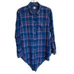 Gap Maternity Blue Plaid Button Down Shirt Size M Photo 1