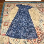 Mac Duggal NWOT  Navy Embellished Illusion Butterfly Sleeve A-Line Gown size 14 Photo 2