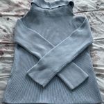 Mari Philippe baby blue 100% cotton cowl neck substantial heavy sweater, size S Photo 6