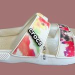 Crocs White Classic Tie Dye 2 Strap Unisex Sandal Size 9 or 7 Photo 1