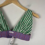 Urban Outfitters  Green and Purple Striped Boxer Triangle Bralette Women’s Sz XS Photo 2