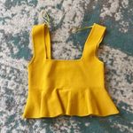 ZARA Yellow Peplum Top Photo 1