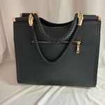 Miztique Black Tote with Gold Details Photo 4