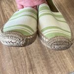 Tory Burch  Green Beige Striped Espadrille Flats Shoes Size 7 Photo 4