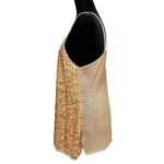 Boston Proper  Gold Sequin V-Neck Knit Sweater Tank Top XL Cocktail Party Glam Photo 5