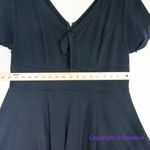 Unique Vintage  black fit and flare dress short sleeves with‎ tie bow, size 2XL Photo 4
