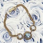 Givenchy Authentic Gold and Blue Crystal Chain Bracelet Photo 12