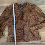 Positive Attitude Brown Floral Long Sleeve Zip Jacket Size Large Photo 8