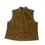 LAUREN RALPH LAUREN Dry Goods Supply Faux Suede Vest Zipper Front Plus Size 2X Brown Photo 3