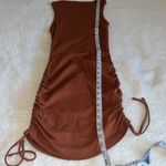 Good American  Ruched Mini Tank‎ Dress Tortoise Shell Brown Size L NWT Photo 3