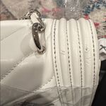 Badgley Mischka  QUILTED OFF-WHITE SILVERTONE CROSSBODY WITH FRAME ON COVER Photo 8
