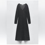 ZARA NWT  METALLIC THREAD KNIT DRESS Photo 4