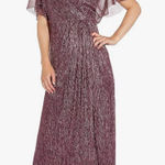 Adrianna Papell  Women Metallic‎ Blouson Gown Special Occasion Dress Burgundy! Photo 0