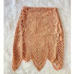 For Love & Lemons  Luna Pale Blush Floral Lace Scallop Hem Mini Skirt Size XS 0-2 Photo 0