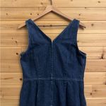 Vintage New York & Co Size Medium Cotton Denim Midi Dress Streetwear Blue Photo 8